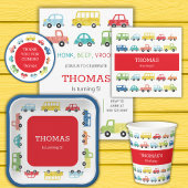 TRANSPORTATIE-BIRTHDAY-INVITATIE PAPIEREN BORDJE