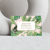 Waterverf Tropical Leaves Pattern Salon Brochure Drieluik Kaart