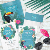 Blauwgroen ID577-Bedankt van het Tropisch huwelijk Kartonnen Onderzetters