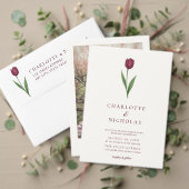 Simple Ivory Minimalist Tulip Wedding Uitnodigingen Wikkel (Personaliseer deze collectie van deze onafhankelijke maker. Test)