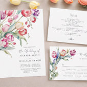 Tulp omhelzen lente bruiloft dank u sticker