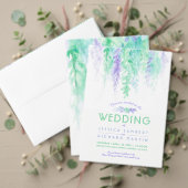 Waterverf cascade bruiloft paarse blauw groen RSVP (Personaliseer deze collectie van deze onafhankelijke maker. Test)