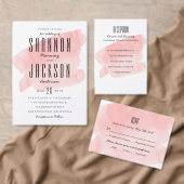 Roze Waterverf Wash Bruiloft RSVP Kaart (Personaliseer de collectie van deze zelfstandige maker.)