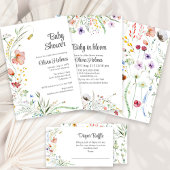 Waterverf Wildflower Meadow Luier Raffle Informatiekaartje