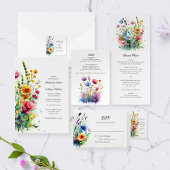 Waterverf Wildbloemen Bruiloft Save the Date Magneet