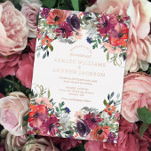 Waterverf Wildflowers Elegant Boho Wedding RSVP
