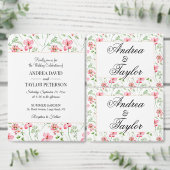 Wildflower bruiloft repetitie diner kaart (Personaliseer de collectie van deze zelfstandige maker.)