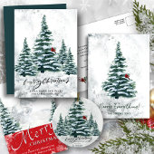 Moderne rode pine - boomschoppen - grafisch script feestdagenkaart