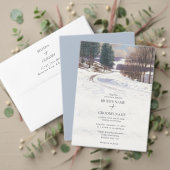 Waterverf winterlandschap bruiloft informatiekaartje (Personaliseer deze collectie van deze onafhankelijke maker. Test)