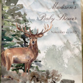 Waterverf Bos Herten Baby Shower Papieren Bordje