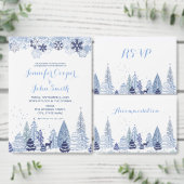 Woodland Snowflakes Winter Weddenschap Kaart (Personaliseer de collectie van deze zelfstandige maker.)