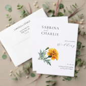 Marigold Wedding Elegant Floral Fall Papieren Bordje (Personaliseer deze collectie van deze onafhankelijke maker. Test)