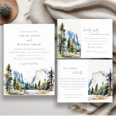Chic Yosemite National Park CA Waterverf bruiloft Save The Date