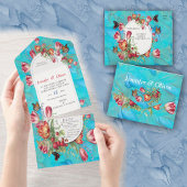 Aquarel Bloemen met Visiting Butterflies Menu