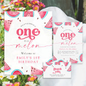Twee zoete watermeloen 2e verjaardagsfeest uitnodi kaart