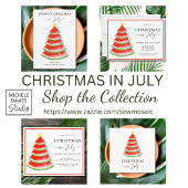 Budget Watermeloen Kerstmis in juli Uitnodiging