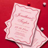 Haar favoriete roze en rode retro bruiloft gunst hart sticker