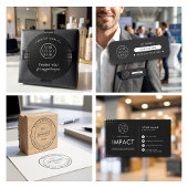 We Are Open Modern Logo Zwart En Wit Aangepast Rubberstempel