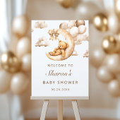 Charmant Beer Over The Moon Baby shower Neutraal Papieren Bordje