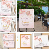 We Can Bearly Wait Cute Bear Baby Shower Bedankkaart