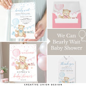 Teddy Bear Boy Book Request Baby shower Card Informatiekaartje