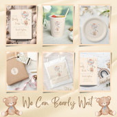 Bearly Wait Baby shower Neutral Teddy Theme Kaart