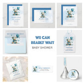 We kunnen bijna niet wachten op baby blauwe teddyb bedankkaart