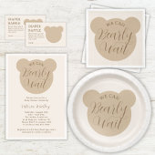 Minimalistische Teddy Bear Baby shower Boeken voor Informatiekaartje