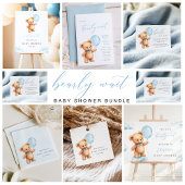 Blue Balloon Beer Baby shower Papieren Bordje