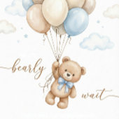 We Can Bearly Wait Boy Baby Shower Custom Servet