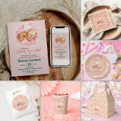 We kunnen nauwelijks wachten Boy Schattige Beer Ba Ronde Button 5,7 Cm