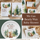 We Can Bearly Wait Woodland Baby Shower Plates Papieren Bordje