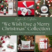 Rustiek Schaap Rode Vrachtwagen thema Feestdagenkaart