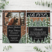 Sneeuwhout & Bos Zwart Pine Bruiloft Mok (Personaliseer de collectie van deze zelfstandige maker.)