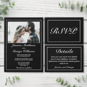 Modern Minimalistisch Wit Zwart MR MRS Bruiloft Ronde Sticker (Personaliseer de collectie van deze zelfstandige maker.)