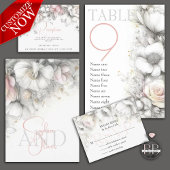 Classic Modern Ivory and Blush Floral Informatiekaartje