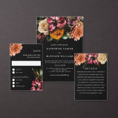 Elegant + Moody Bloemen Zwart Bruiloft Ronde Sticker (Personaliseer de collectie van deze zelfstandige maker.)