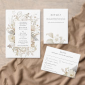 Elegante aardachtige bloemige chique bruiloft Save Kaart (Personaliseer de collectie van deze zelfstandige maker.)