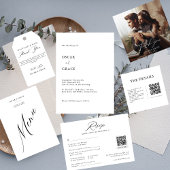 Moderne bruiloft | Elegant zwart-wit Menu