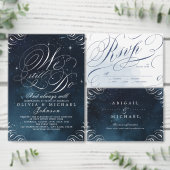 Glam navy Silver kalligrafie bedankt (Personaliseer de collectie van deze zelfstandige maker.)