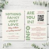 Stout Moderne Funky Aardtoneel QR Code Bruiloft RSVP Kaartje (Personaliseer de collectie van deze zelfstandige maker.)