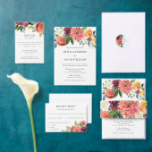 Romantic Watercolor Bouquet Wedding Reply RSVP Kaartje (Personaliseer de collectie van deze zelfstandige maker.)