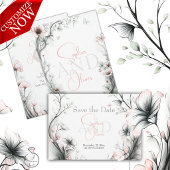Whimsicale Delicate Roze Bloemige Tak Kaart