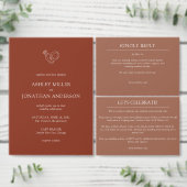 Elegante moderne eenvoudige elementen bruiloft kaart (Personaliseer de collectie van deze zelfstandige maker.)