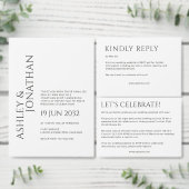 Moderne gedurfde en minimalistische bruiloft kaart (Personaliseer de collectie van deze zelfstandige maker.)