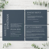 Minimalistische vetgedrukte tekst markeert bruilof informatiekaartje (Personaliseer de collectie van deze zelfstandige maker.)