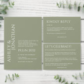 Modern vet en minimalistisch bruiloft alles-in-één kaart (Personaliseer de collectie van deze zelfstandige maker.)