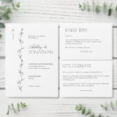 Moderne Botanische Divider Sage Green Wedding Kaart (Personaliseer de collectie van deze zelfstandige maker.)