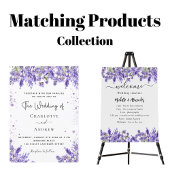 Lavendel bloemen QR code bruiloft RSVP Informatiekaartje