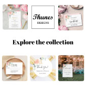 Bloemen roos gouden QR code details luxe bruiloft Magnetische Uitnodiging